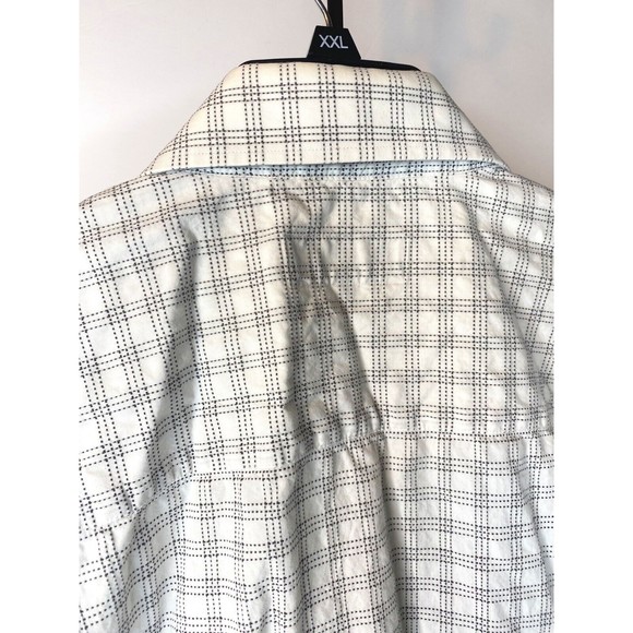 Linea Dome Chemise Men’s Large 16.5”  Gray Plaid LS Button Down Collared Shirt - Picture 5 of 16